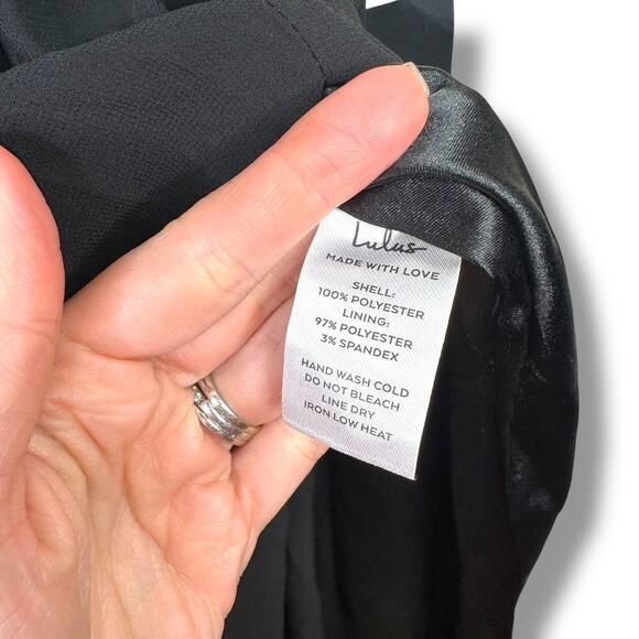 Lulus NWT Love Me Forever Black Tie-Strap Square Neck Maxi Dress Medium - Picture 10 of 10